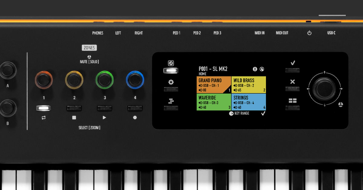 SL88 GT MK2 implementa l'interfaccia utente UX Logic basata sull'interazione tra comandi fisici con il display in cui tutti i vari percorsi sono facilmente identificabili tramite un codice a colori