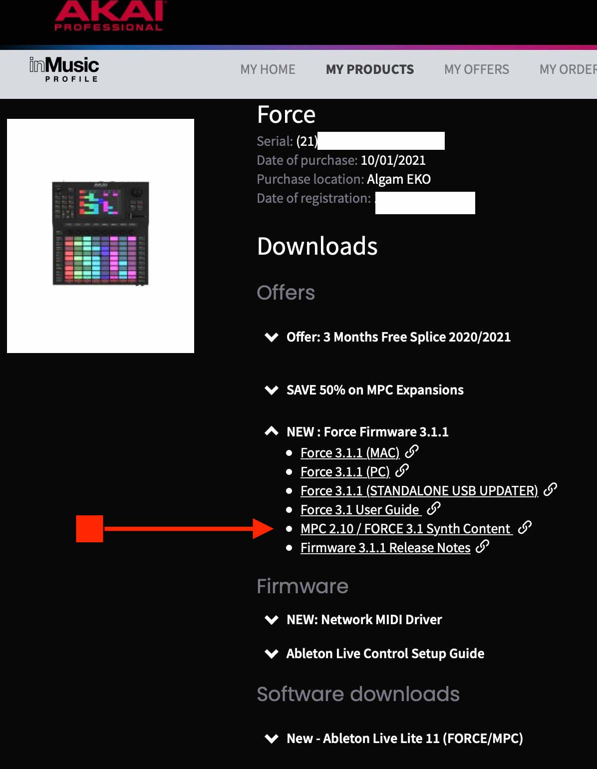 dove scaricare i virtual instrument pr AKAI MPC e FORCE