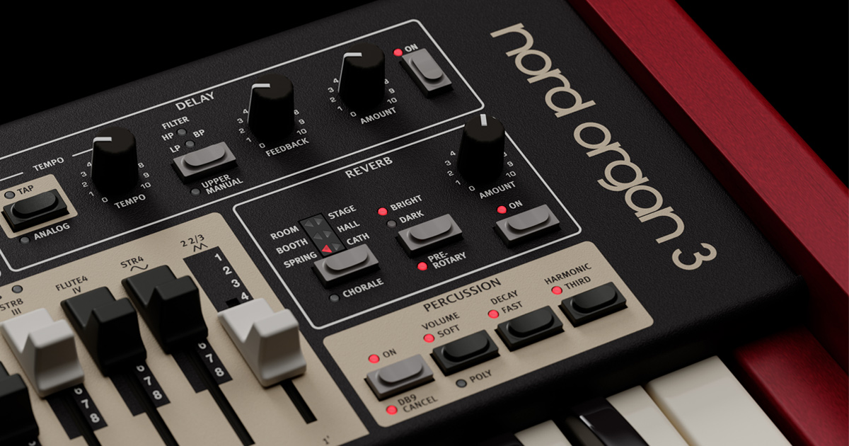 Nord Organ 3 implementa una serie di nuovi effetti DSP modellati fisicamente sui modelli Vintage