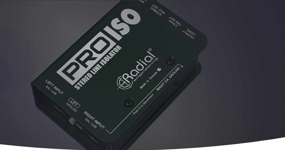 Pro-Iso™ di RADIAL ENGINEERING è un convertitore isolatore stereo passivo da +4 dB a -10 dB che utilizza un trasformatore in grado di esaltare l'energia nella gamma vocale, questo rende Pro-Iso la scelta ideale per applicazioni come le interviste, i notiziari o in generale ovunque siano presenti interventi parlati.