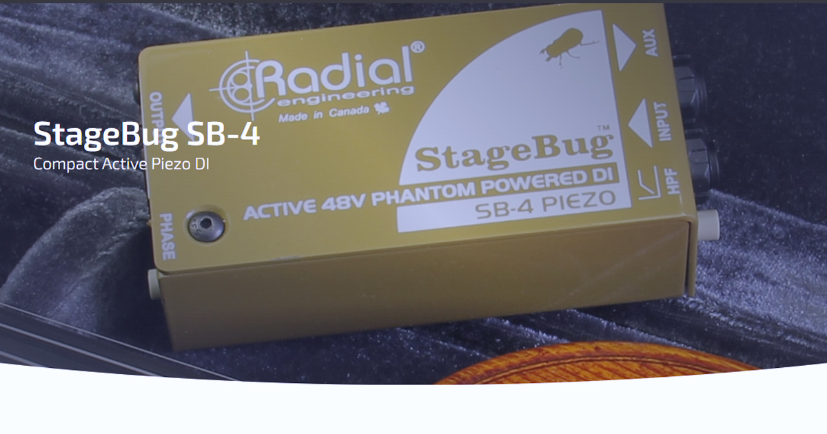 StageBug™ SB-4 DI è una Direct Box attiva compatta ottimizzata per l'utilizzo con trasduttori piezoelettrici. Consente di collegare un violino, dobro, mandolino, violoncello, contrabbasso e altri strumenti amplificati usando un piezo senza compromettere la risposta timbrica o la frequenza.