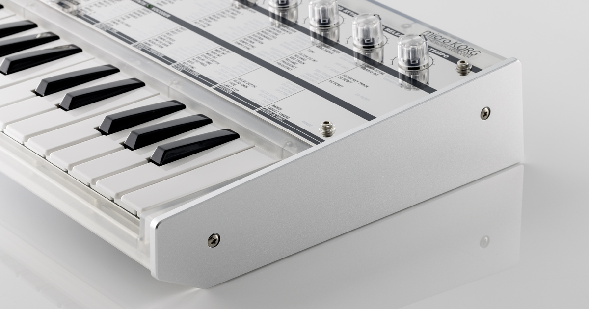 microKORG Crystal possiede eleganti pannelli laterali in alluminio dal Look Hi-Tech.