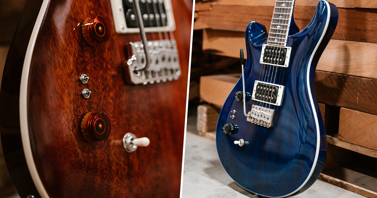 Le PRS SE Standard 24-08 Lefty sono disponibili in due diverse colorazioni: Translucent Blue e Tobacco Sunburst.