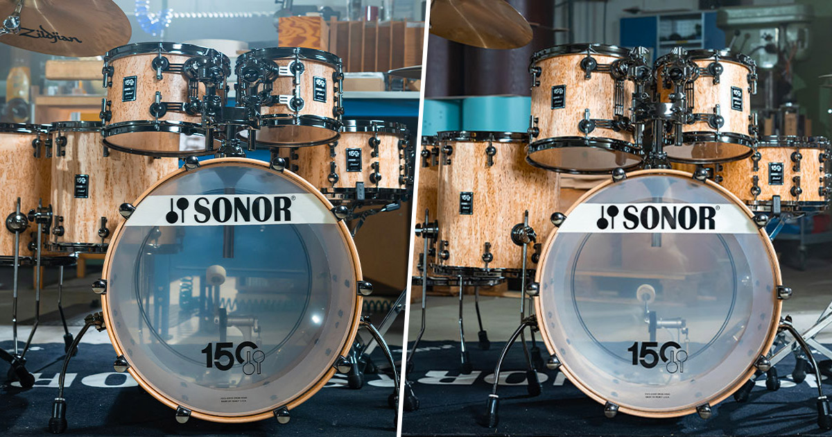 i due modelli Sonorlite per i 150 anni di Sonor Drums.