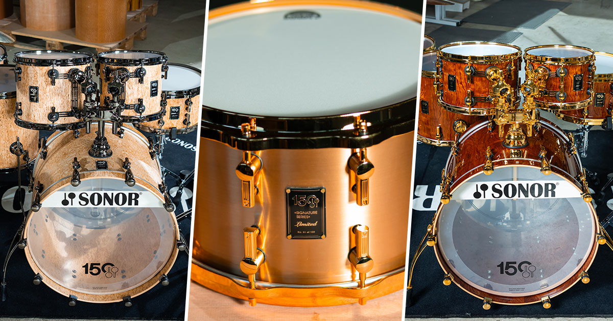 Sonor Drums festeggia 150 anni al NAMM 2025 presentando modelli di drumkits e rullanti in edizione limitata.