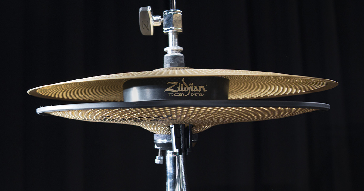 Hihat avec système de déclenchement Zildjian sur le Zildjian Alchem-E Gold EX