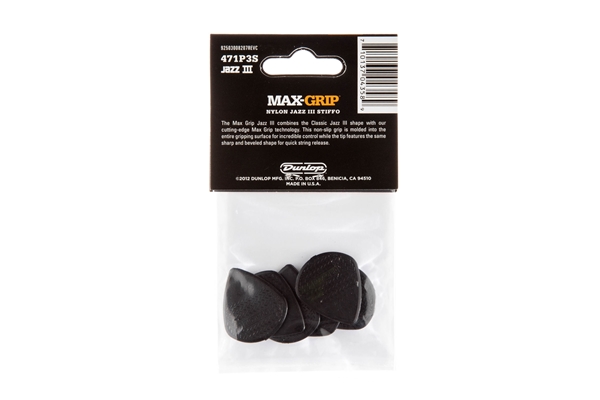 Dunlop - 471P3S Max-Grip Jazz III Black Stiffo