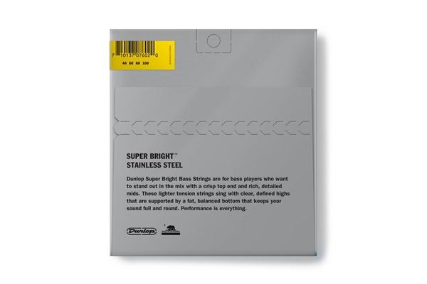 Dunlop - DBSBS40100 Super Bright Stainless Steel, Light Set/4