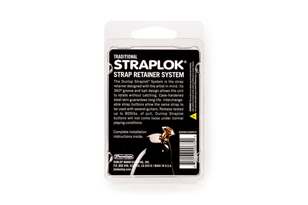 Dunlop - SLS1503BK Straplok Traditional Strap Retainer System, Black