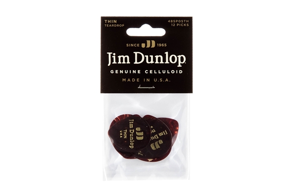 Dunlop - 485P-05TH Celluloid Teardrop, Shell Thin Player's Pack/12