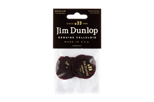 Dunlop - 485P-05MD Celluloid Teardrop, Shell Medium Player's Pack/12