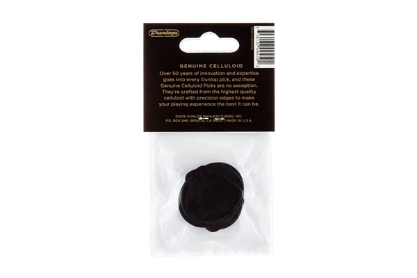 Dunlop - 485P-03TH Celluloid Teardrop, Black Thin Player's Pack/12