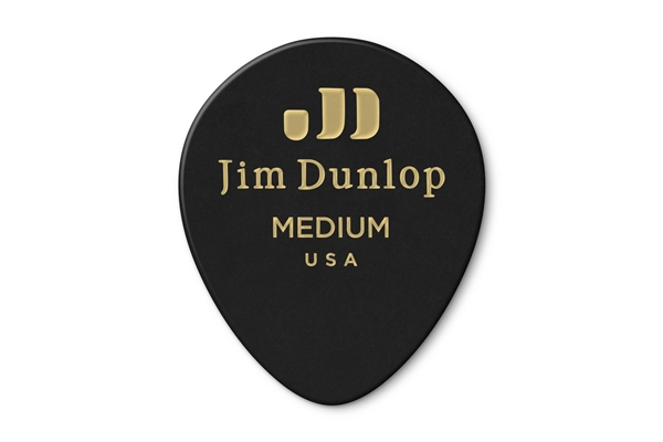 Dunlop - 485P-03MD Celluloid Teardrop, Black Medium Player's Pack/12