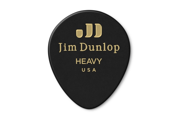 Dunlop - 485P-03HV Celluloid Teardrop, Black Heavy Player's Pack/12