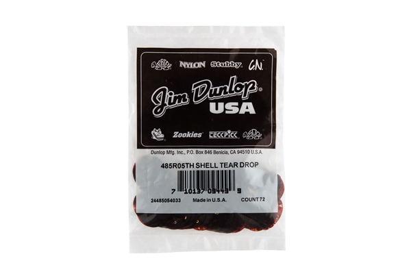 Dunlop - 485R-05TH Celluloid Teardrop, Shell Thin Refill Bag/72