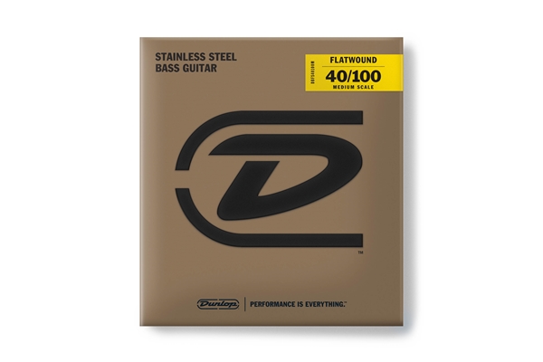 Dunlop - DBFS40100M Corde basso Flatwound Light Scala media Set/4