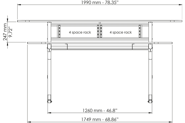 Quik Lok - Z/630 BK Workstation a 2 Ripiani Finitura Black Quik Lok - Z/630 BK Workstation a 2 Ripiani Finitura Black