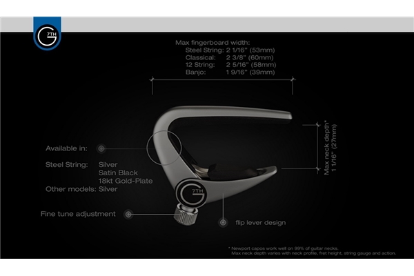 G7TH - Newport Banjo-Ukulele Silver Capo