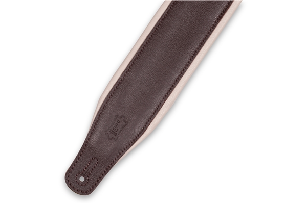 Levy's - M26GP-DBR-CRM Tracolla in pelle Dark Brown con retro Cream 3 1/4