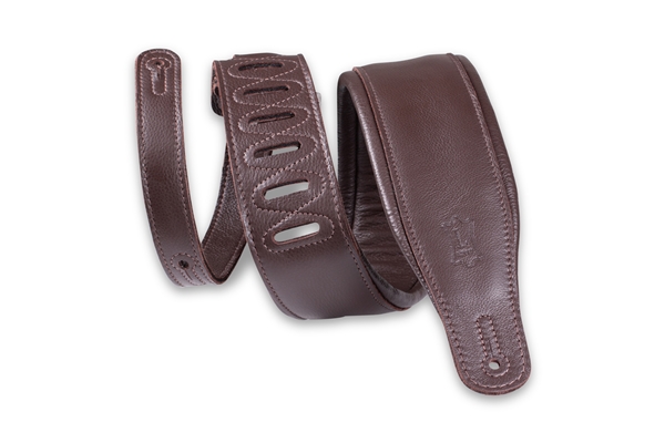 Levy's - M26GP-DBR-DBR Tracolla in pelle Dark Brown con retro Dark Brown 3 1/4