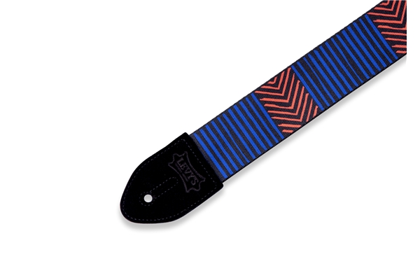 Levy's - MP2TC-001 Tracolla in poliestere Tribal Chevron Blue & Red 2