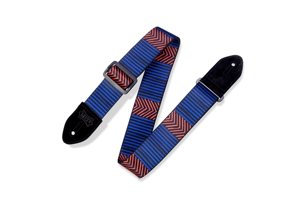 Levy's - MP2TC-001 Tracolla in poliestere Tribal Chevron Blue & Red 2