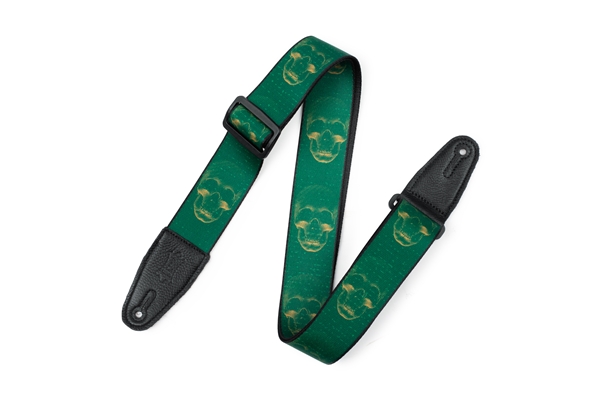 Levy's - MPD2-113 Tracolla in poliestere Green & Yellow Skulls 2