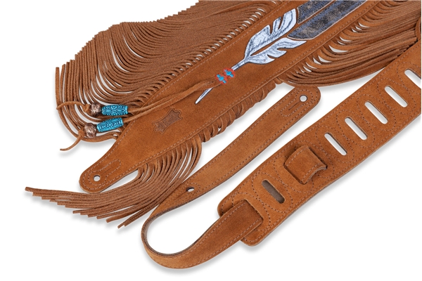 Levy's - MS17AIF-004 Tracolla in pelle scamosciata Fringe Feather 2 1/2