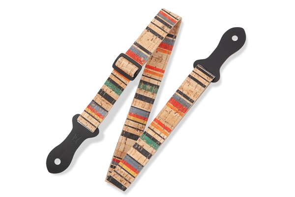 Levy's - MX23ALL-001 Tracolla per ukulele in sughero Multi Color Stripes 1