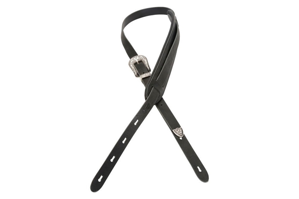 Levy's PM23W-BLK Tracolla in pelle conciata al vegetale Black 1"