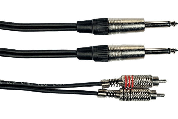 Yellow Cable - K03-3 Cavo Segnale Stereo 2x RCA maschio/2x Jack TS (Mono) 3 m