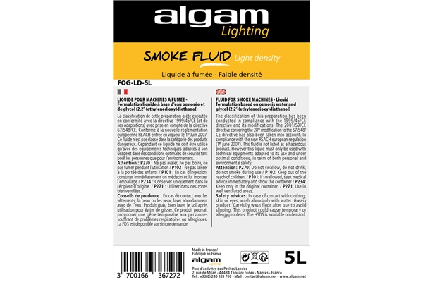 Algam Lighting - FOG-LD-5L Liquido Fumo Bassa Densità 5L