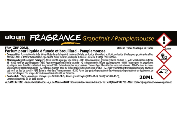 Algam Lighting - FRA-GRF-20ML Profumo per Liquido del Fumo 20ml Pompelmo