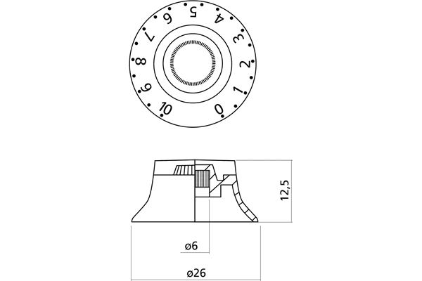 Yellow Parts - EZ2219A Manopole di regolazione SG® Style Ambra 3 Pcs