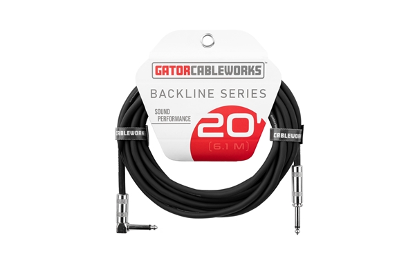 Gator Cableworks - GCWB-INS-20RA Cavo strumento jack dritto/angolato 6 m Serie Backline