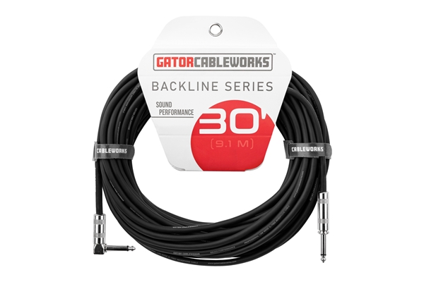 Gator Cableworks - GCWB-INS-30RA Cavo strumento jack dritto/angolato 9 m Serie Backline