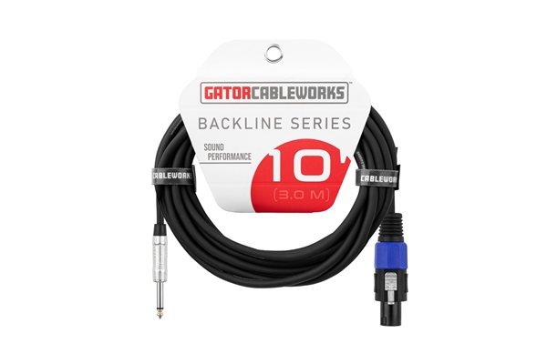 Gator Cableworks - GCWB-SPK-10-1TL Cavo speaker jack TS dritto/speakon 3 m Serie Backline