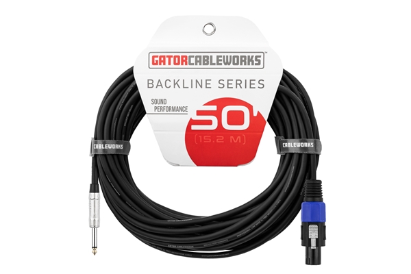 Gator Cableworks - GCWB-SPK-50-1TL Cavo speaker jack TS dritto/speakon 15 m Serie Backline