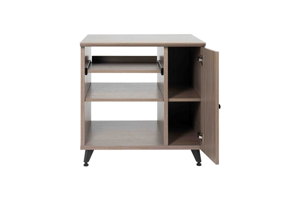 Gator Frameworks - GFW-ELITESIDECAR-GRY Mobile rack sidecar cabinet in legno con finitura grigia
