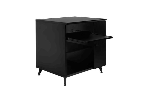 Gator Frameworks - GFW-ELITESIDECAR-BLK Mobile rack sidecar cabinet in legno con finitura nera
