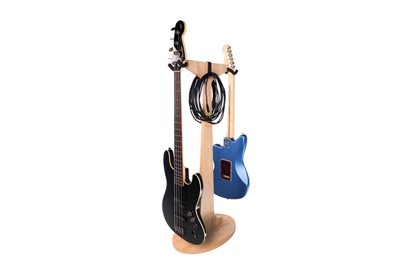 Gator Frameworks - GFW-ELITEGTRHNGSTD-2X-MPL Stand appendi-chitarra doppio in finitura naturale acero opaco
