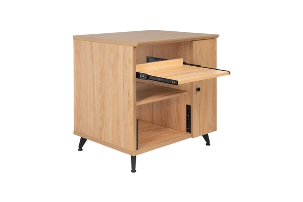 Gator Frameworks - GFW-ELITESIDECAR-MPL Mobile rack sidecar cabinet in legno con finitura acero naturale opaca
