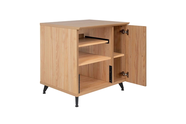 Gator Frameworks - GFW-ELITESIDECAR-MPL Mobile rack sidecar cabinet in legno con finitura acero naturale opaca
