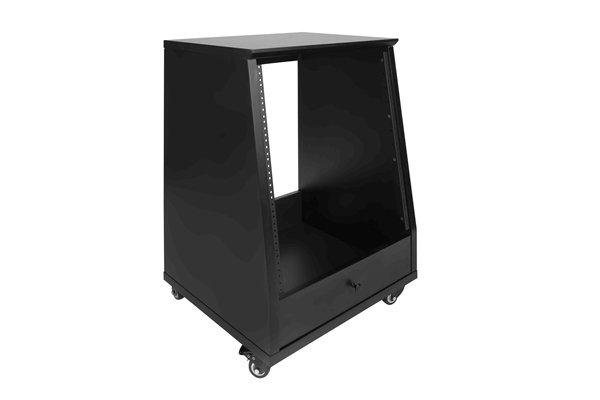 Gator Frameworks - GFW-ELITESTUDIORK12-BLK Rack da studio inclinato 12 unità con finitura nera standard
