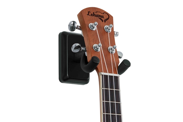 Gator Frameworks - GFW-UKE-HNGRBLK Supporto da parete per ukulele e mandolino con piastra nera