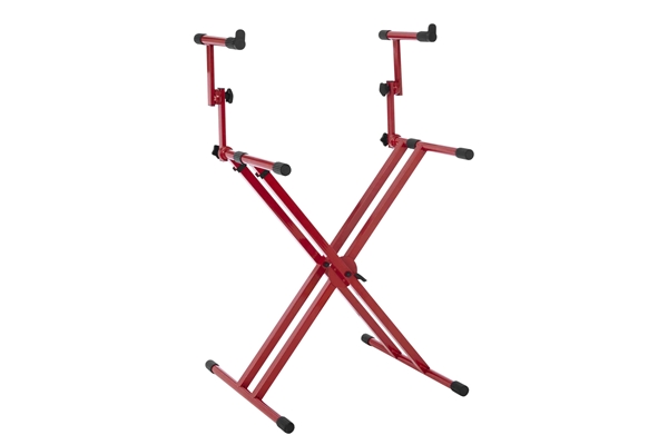 Gator Frameworks - GFW-KEY-5100XRED Supporto per tastiera a doppio livello con struttura a 