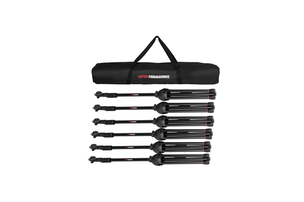 Gator Frameworks - GFW-MIC-6PACKBG Set di 6 supporti microfonici con borsa per il trasporto