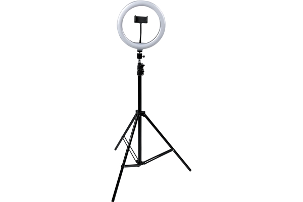 Gator Frameworks - GFW-RINGLIGHTTRIPD Ring Light con treppiede e supporto per smartphone