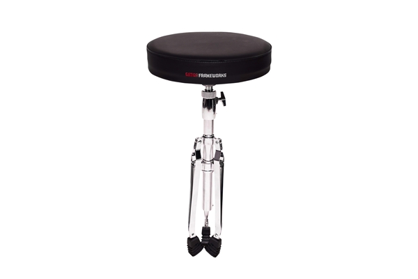 Gator Frameworks - GFW-DRUMTHRONE-R Sgabello per batteria regolabile con seduta imbottita e base a tre gambe pieghevoli