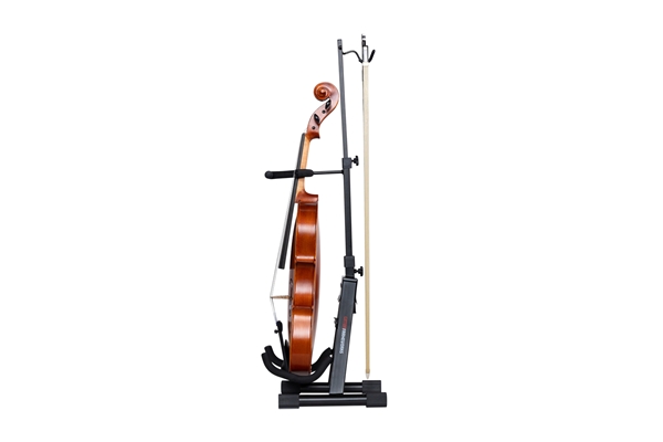 Gator Frameworks - GFW-BNO-VLNVLA Supporto pieghevole per violino e viola con struttura in acciaio e gancio per archetto
